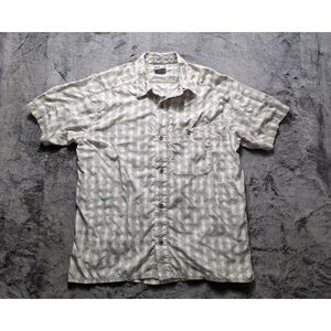 Salomon Short Sleeve Button Up Shirt Men's Size Large Beige